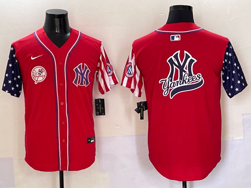 Men New York Yankees Blank Red a generation of national flags Jointly Name 2025 Nike MLB Jersey style 20->new york yankees->MLB Jersey